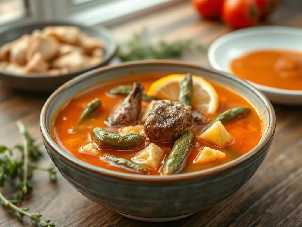 Kuru Bamya Çorbası