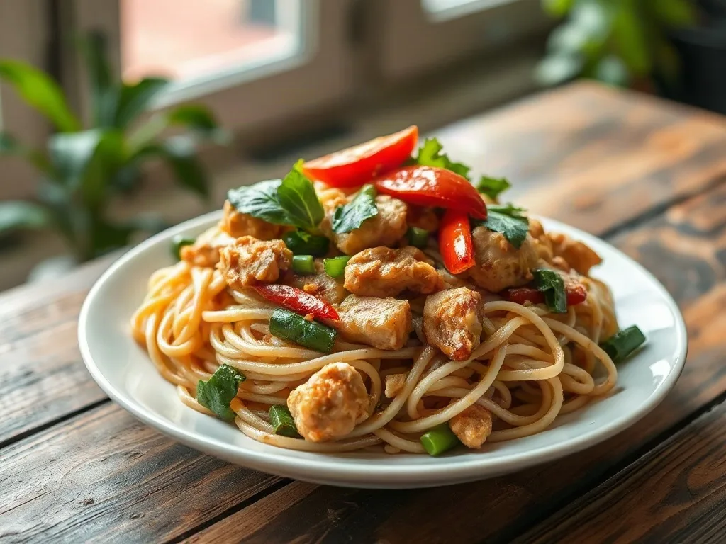 Tavuklu Sebzeli Noodle